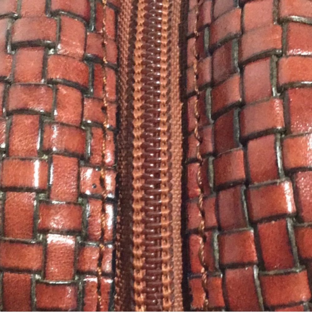 Vintage TALBOTS Woven Leather Shoulder Bag with Woven Shoulder Straps 1990s - Picture 8 of 13